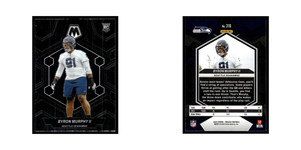 Byron Murphy II Rookie 2024 Panini Mosaic #316 Seattle Seahawks Football Card NM