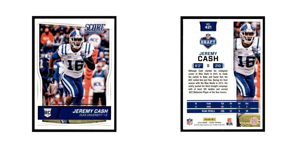 Jeremy Cash Rookie 2016 Score #421 Football Cards Football Card NM