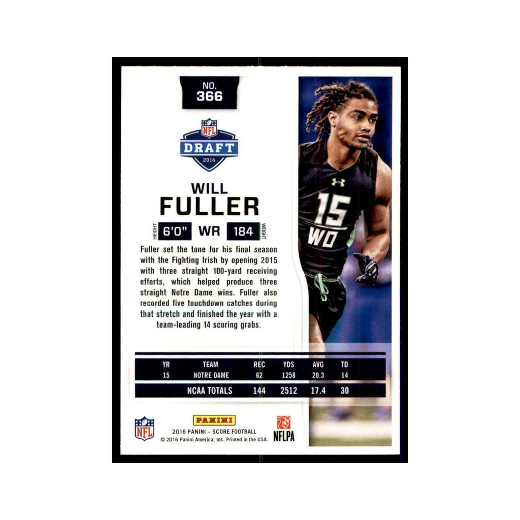 Will Fuller Rookie 2016 Score #366 Football Cards Football Card NM