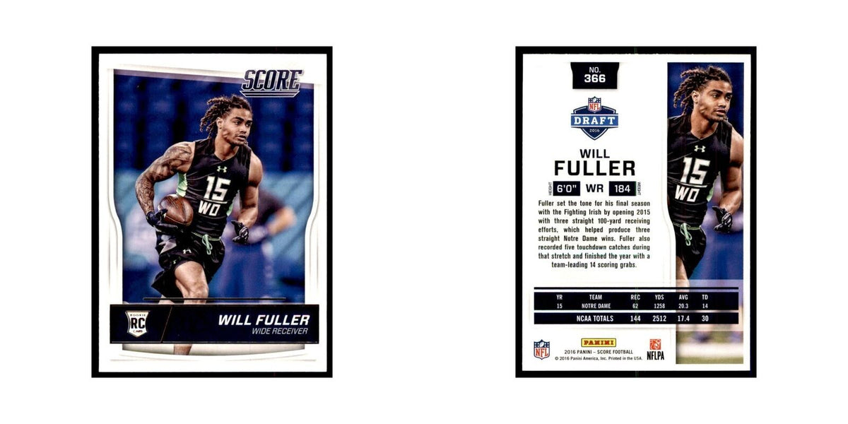 Will Fuller Rookie 2016 Score #366 Football Cards Football Card NM
