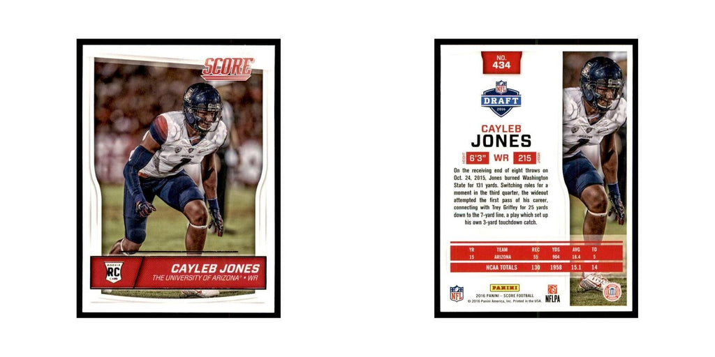 Cayleb Jones Rookie 2016 Score #434 Football Cards Football Card NM
