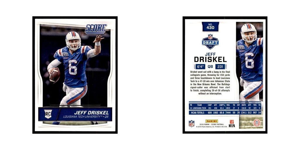 Jeff Driskel Rookie 2016 Score #430 Football Cards Football Card NM