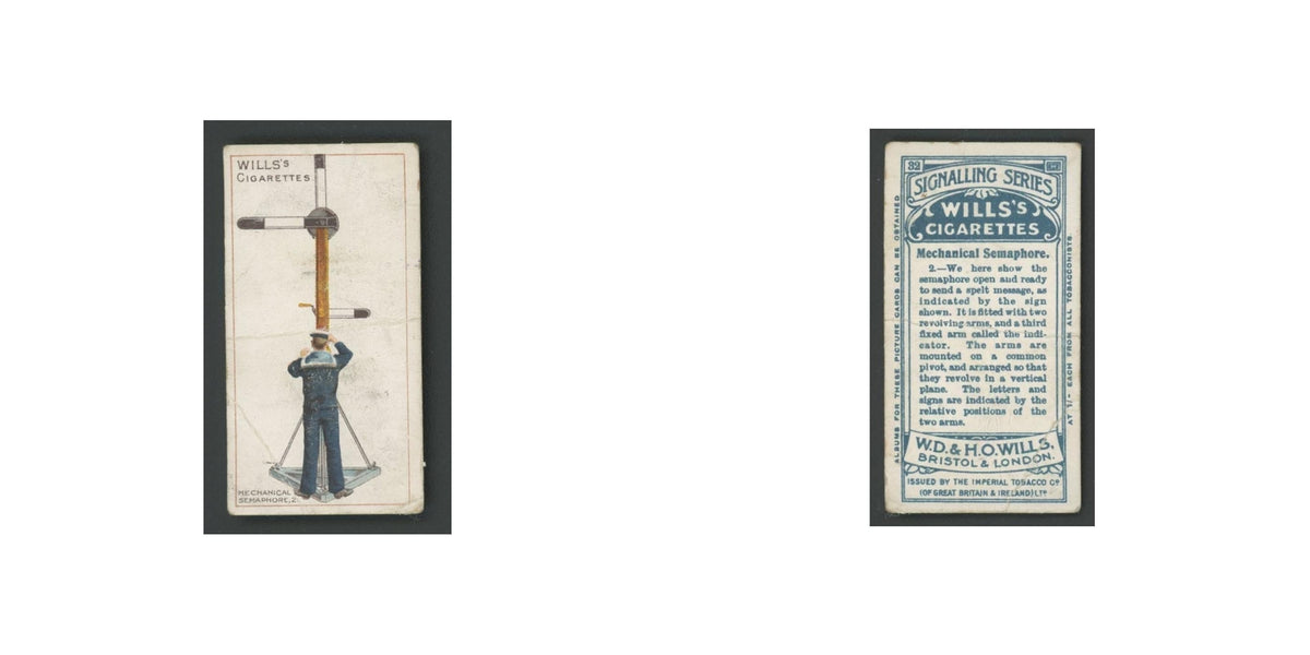 Mechanical Semaphore 1911 Wills Cigarettes Signalling Series #32.0 Poor