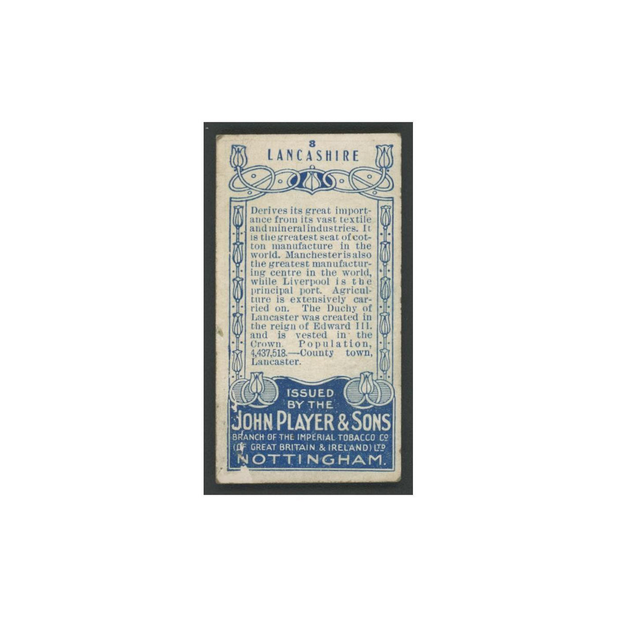 Lancashire Cotton Spinning 1914 #8.0 VG