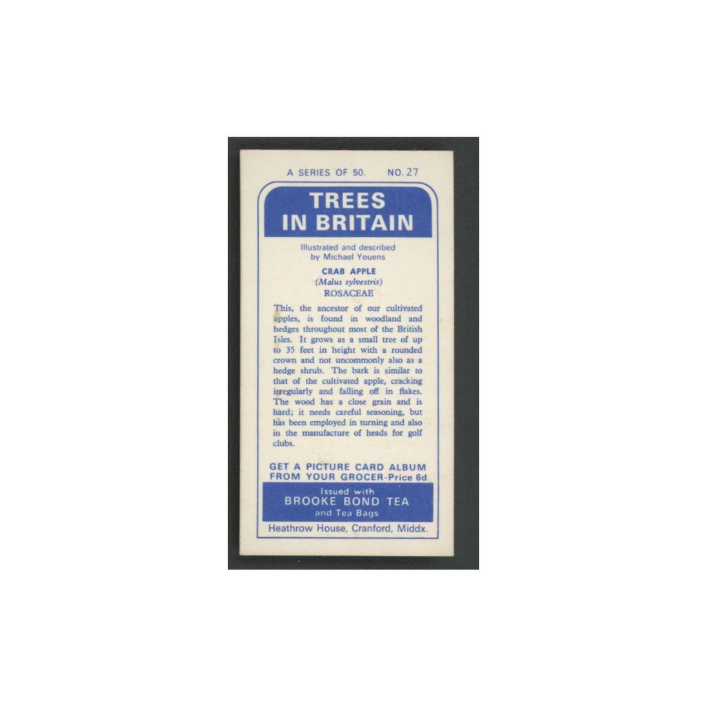 Crab Apple 1966 Brooke Bond Tea Trees In Britain #27.0 Baseball Card EX