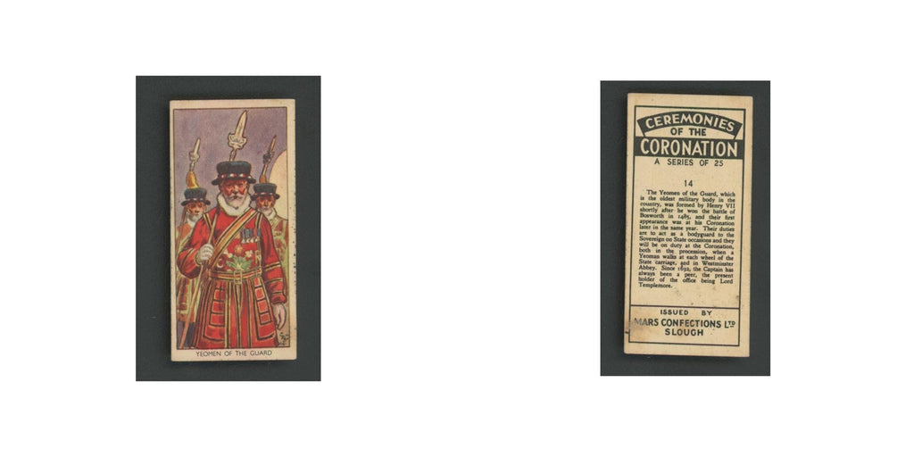 Yeomen of the Guard 1937 Mars Confections Ceremonies Coronation #14.0 VG
