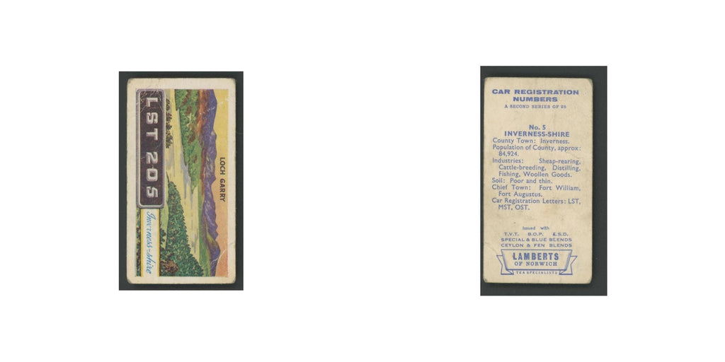 Inverness-Shire 1960 Lambert Tea Car Registration Numbers #5.0 Poor