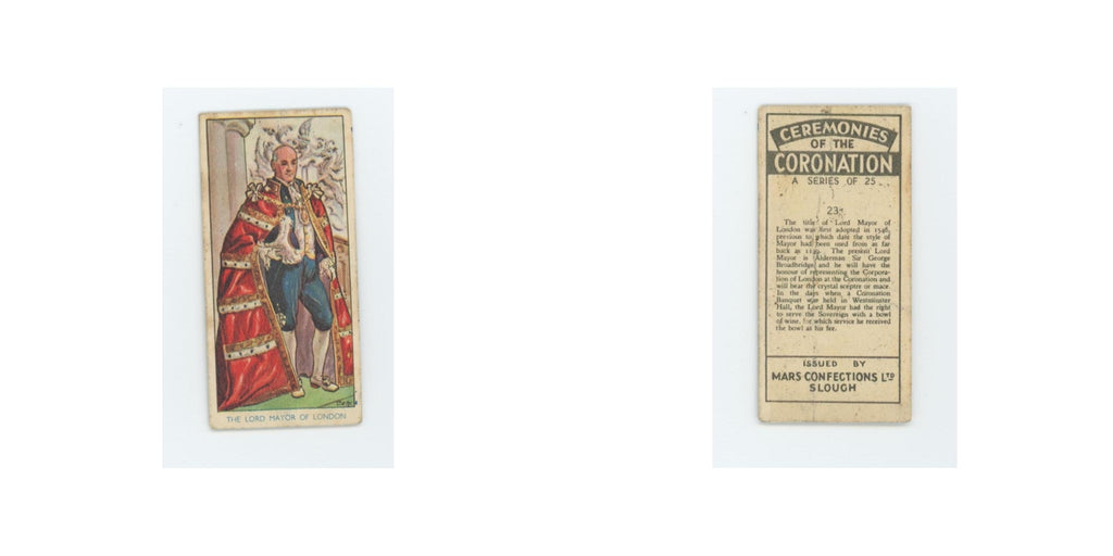 Lord Mayor of London 1937 Mars Confections Ceremonies Coronation #23.0 VG