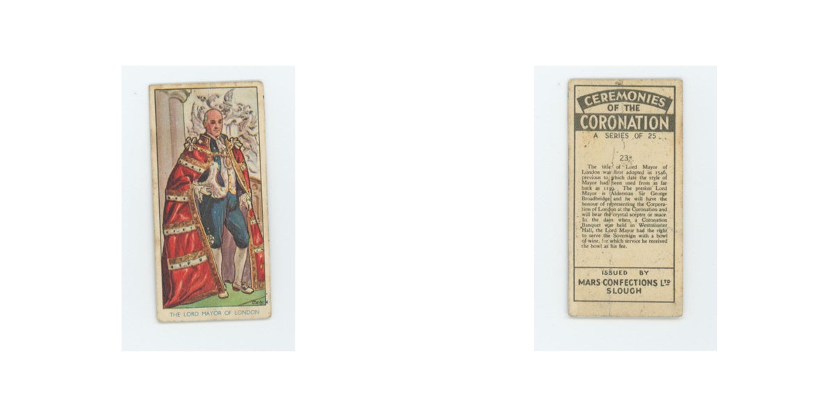 Lord Mayor of London 1937 Mars Confections Ceremonies Coronation #23.0 VG