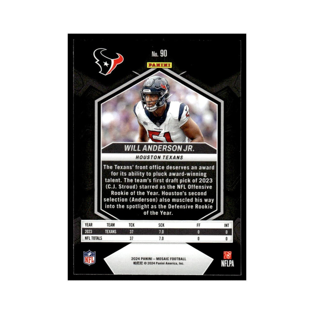 Will Anderson Jr. 2024 Panini Mosaic #90 Houston Texans Football Card NM
