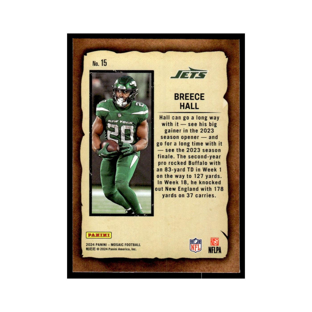 Breece Hall 2024 Panini Mosaic #15 New York Jets Football Card NM