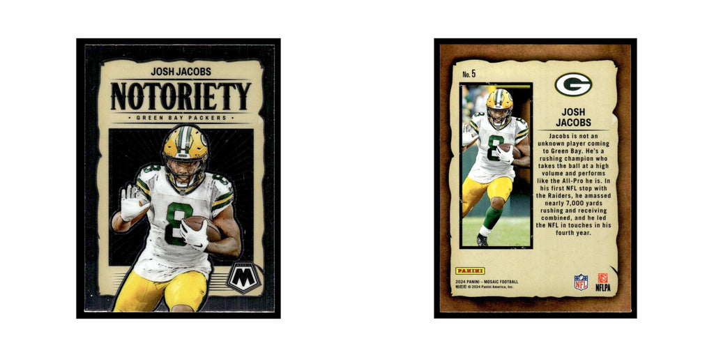 Josh Jacobs 2024 Panini Mosaic #5 Green Bay Packers Football Card NM