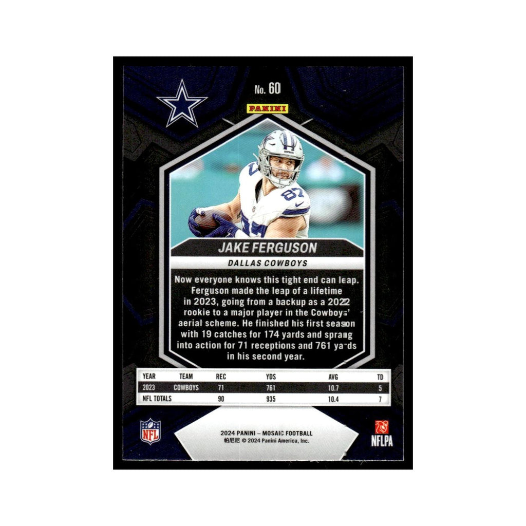 Jake Ferguson 2024 Panini Mosaic #60 Dallas Cowboys Football Card NM