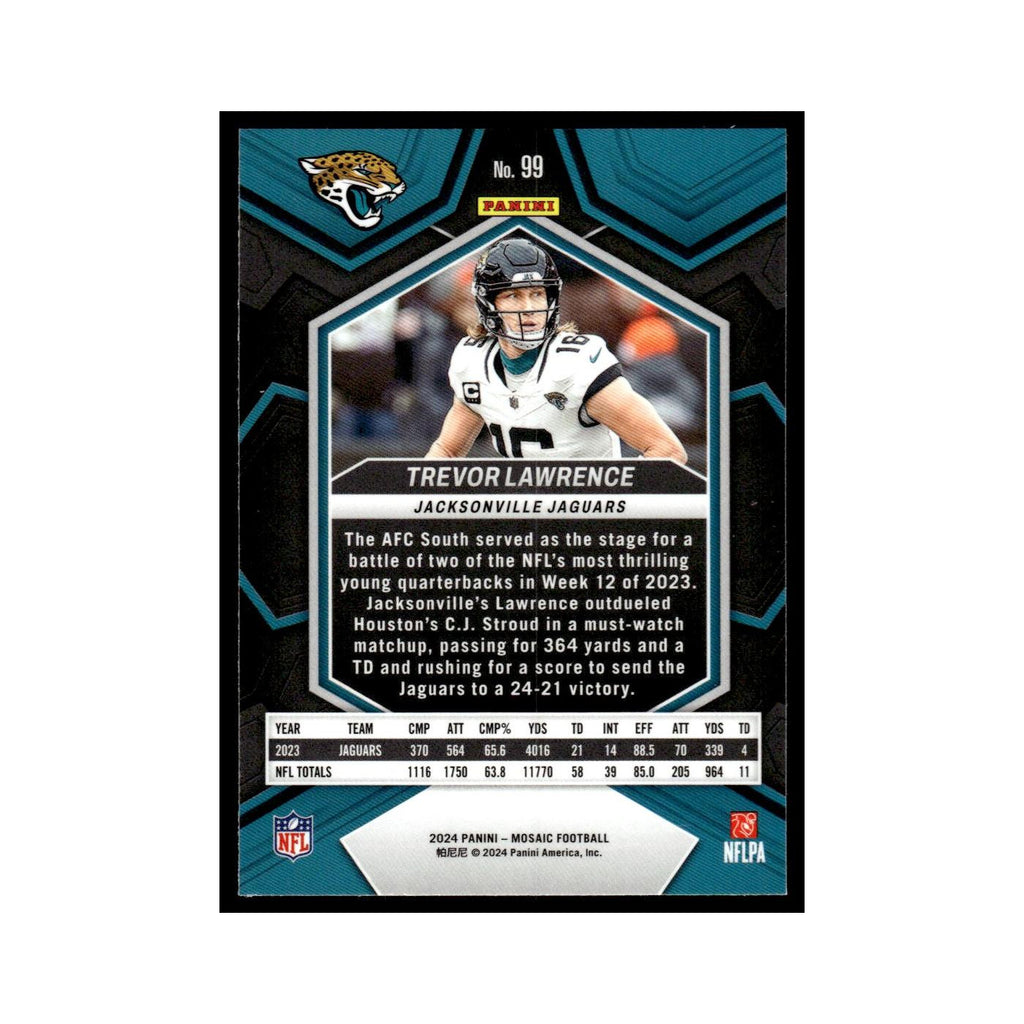 Trevor Lawrence 2024 Panini Mosaic #99 Jacksonville Jaguars Football Card NM