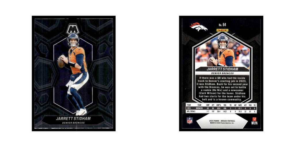 Jarrett Stidham 2024 Panini Mosaic #64 Denver Broncos Football Card NM