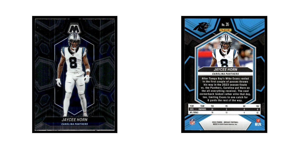 Jaycee Horn 2024 Panini Mosaic #35 Carolina Panthers Football Card NM