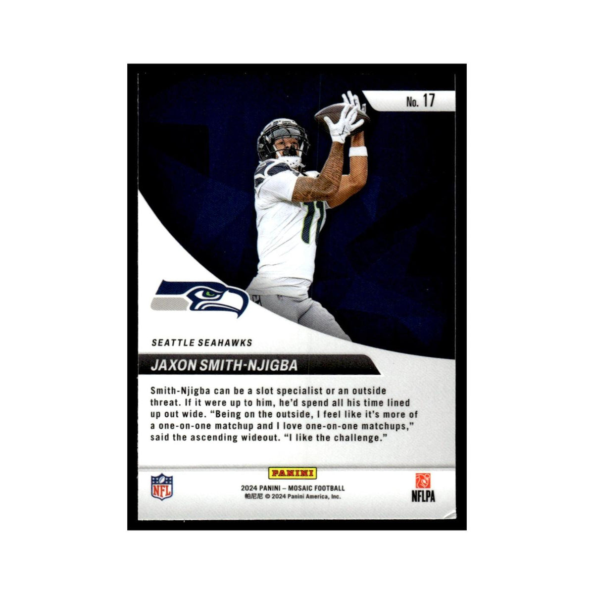 Jaxon Smith-Njigba 2024 Panini Mosaic #17 Seattle Seahawks Football Card NM