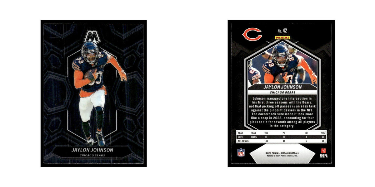 Jaylon Johnson 2024 Panini Mosaic #42 Chicago Bears Football Card NM