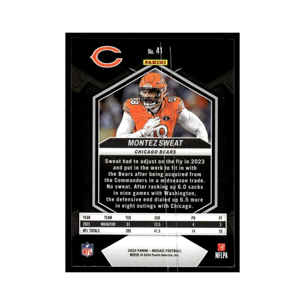 Montez Sweat 2024 Panini Mosaic #41 Chicago Bears Football Card NM
