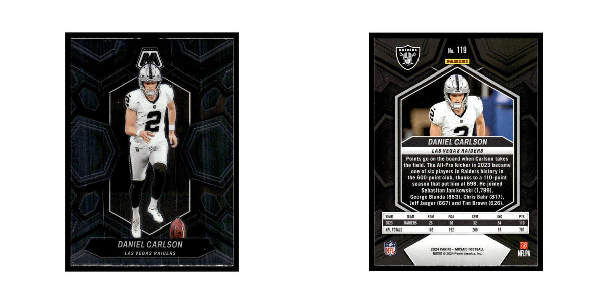 Daniel Carlson 2024 Panini Mosaic #119 Las Vegas Raiders Football Card NM