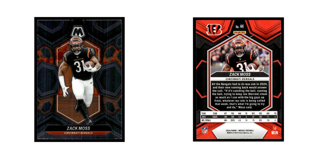 Zack Moss 2024 Panini Mosaic #44 Cincinnati Bengals Football Card NM