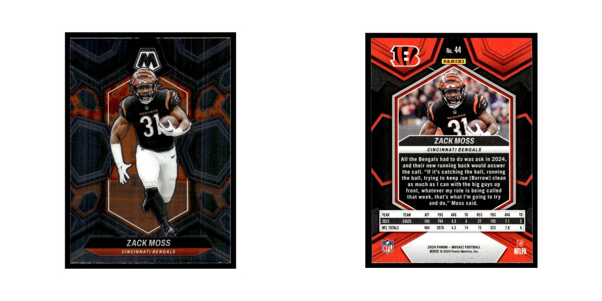 Zack Moss 2024 Panini Mosaic #44 Cincinnati Bengals Football Card NM