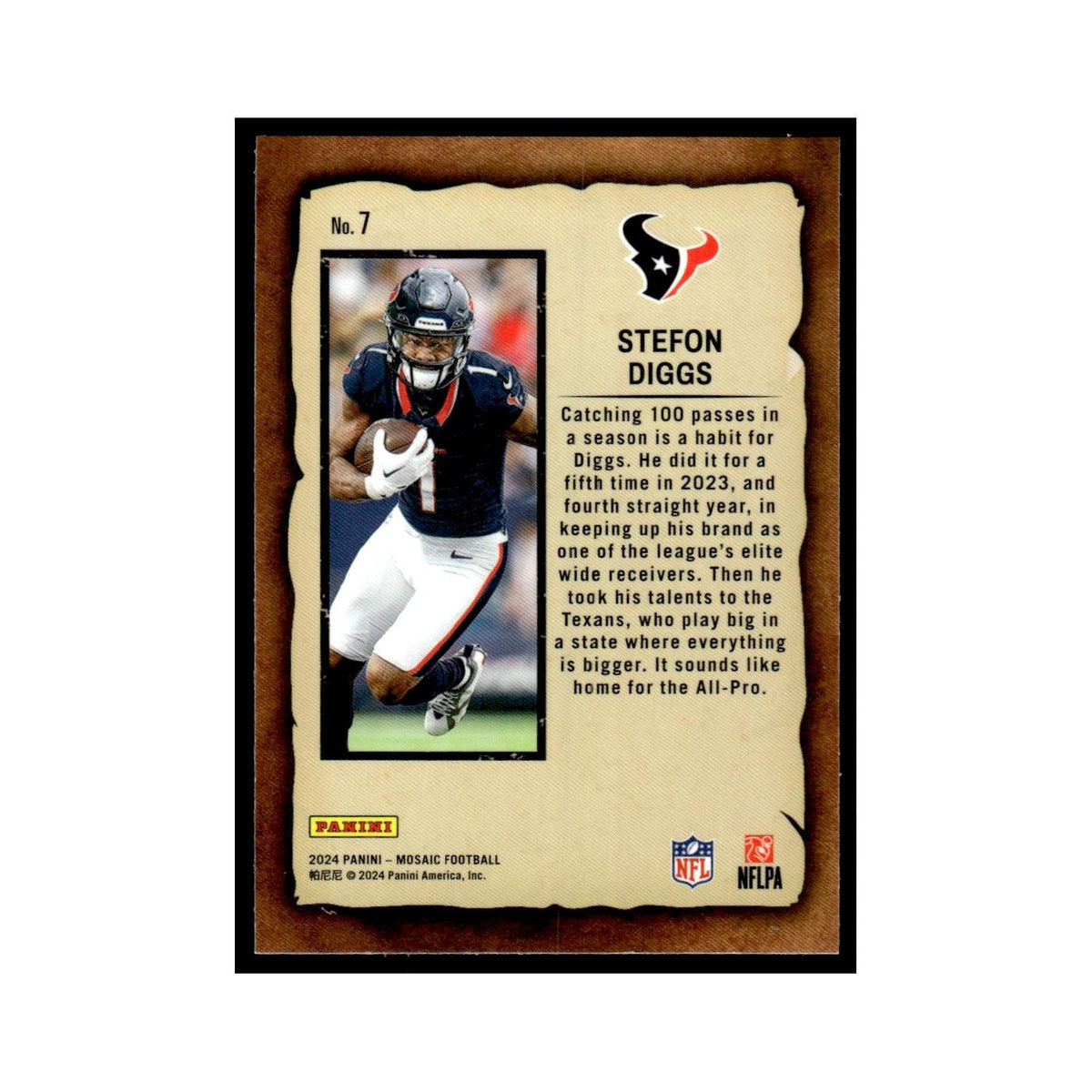 Stefon Diggs 2024 Panini Mosaic #7 Houston Texans Football Card NM
