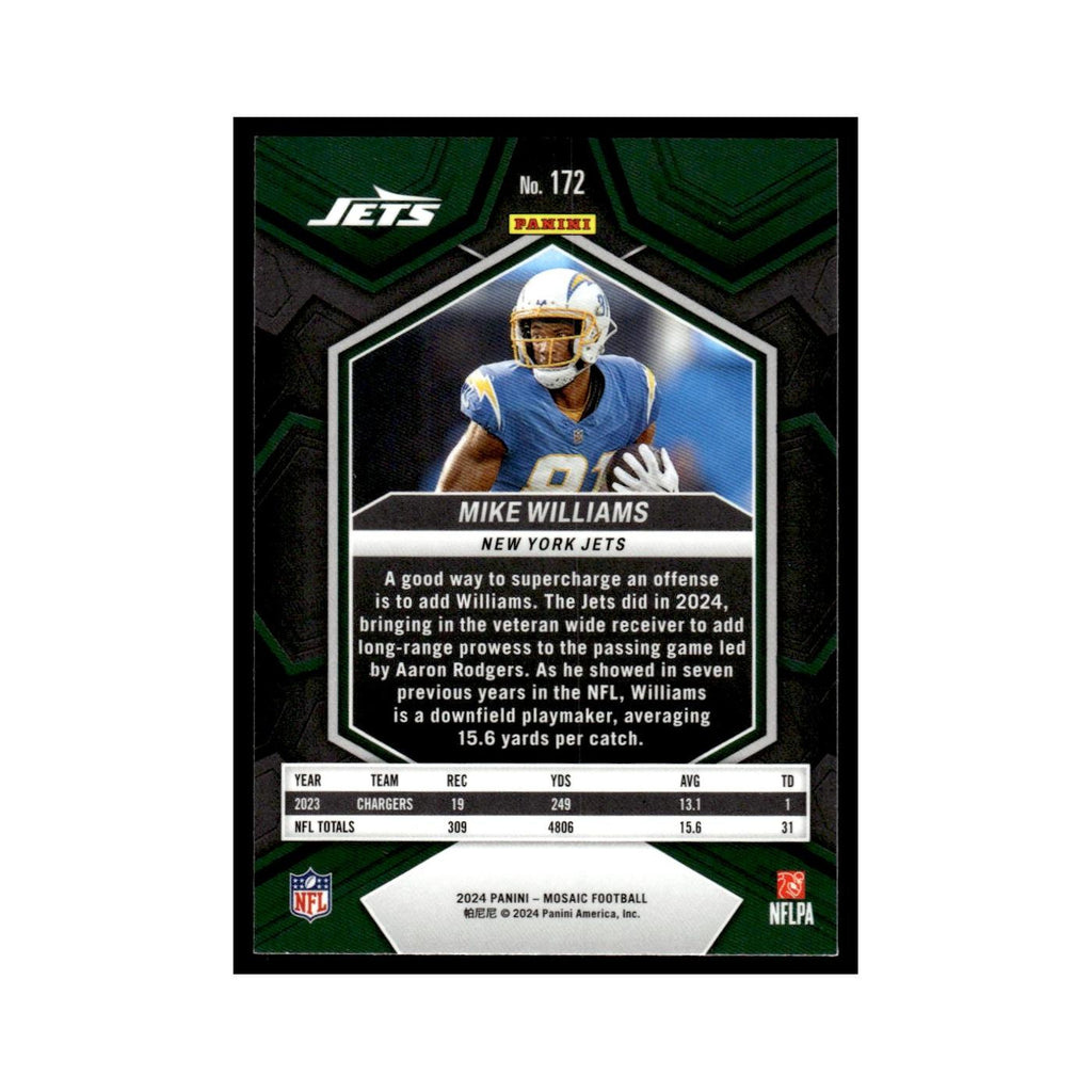 Mike Williams 2024 Panini Mosaic #172 New York Jets Football Card NM