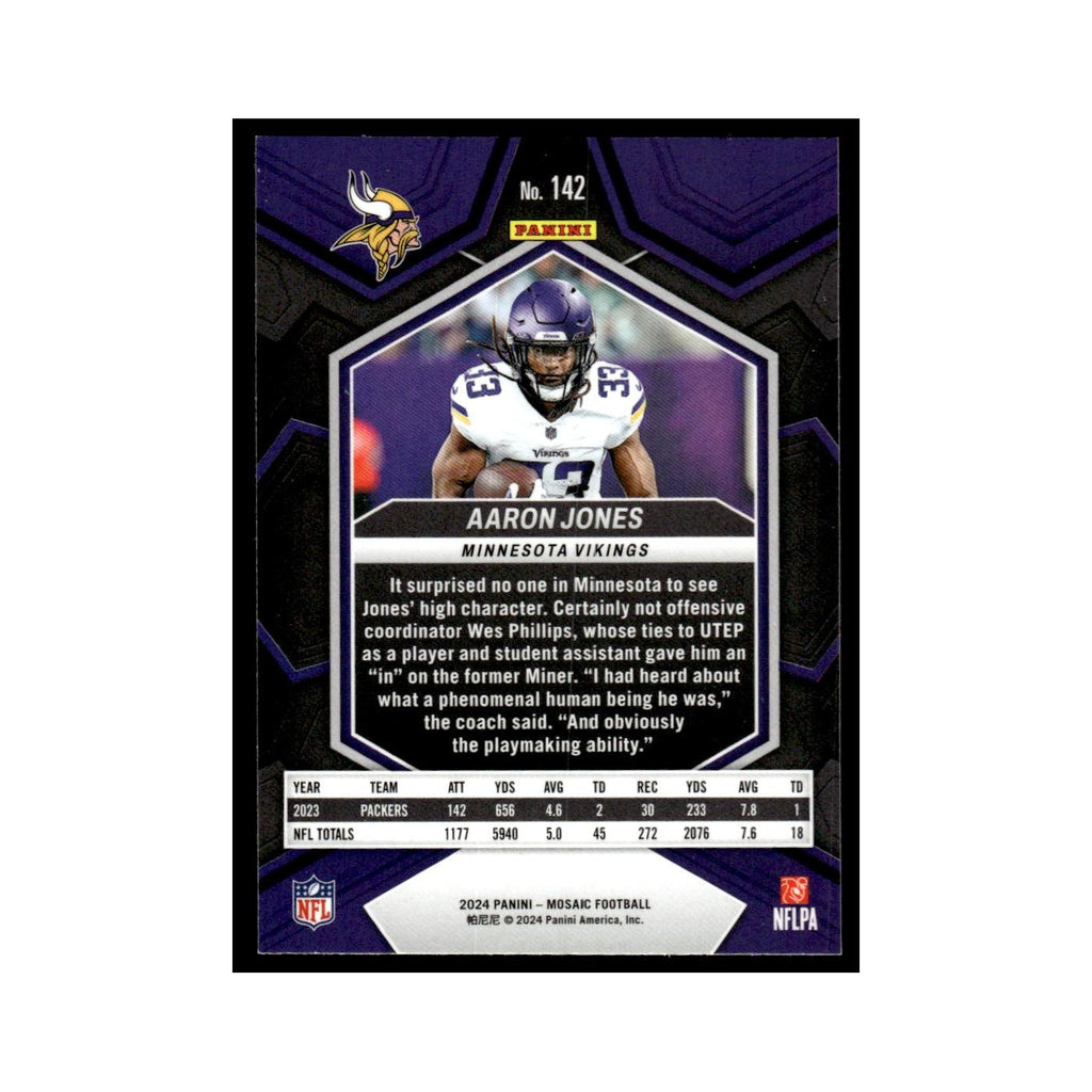 Aaron Jones 2024 Panini Mosaic #142 Minnesota Vikings Football Card NM