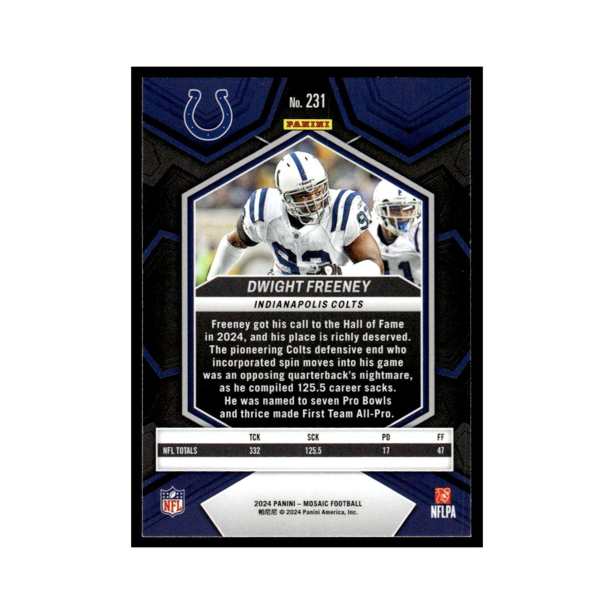 Dwight Freeney 2024 Panini Mosaic #231 Indianapolis Colts Football Card NM