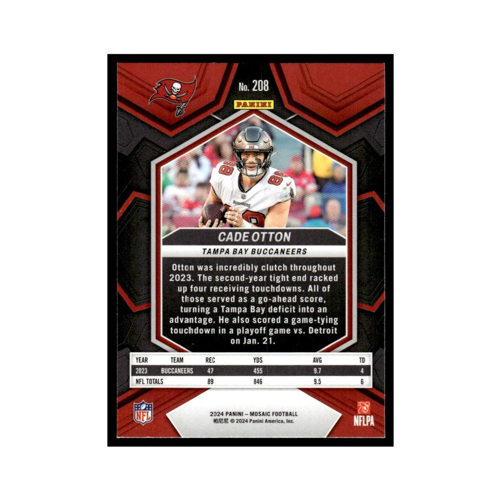 Cade Otton 2024 Panini Mosaic #208 Tampa Bay Buccaneers Football Card NM