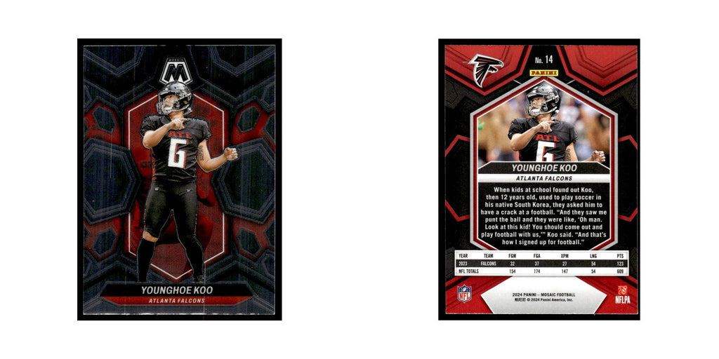 Younghoe Koo 2024 Panini Mosaic #14 Atlanta Falcons Football Card NM