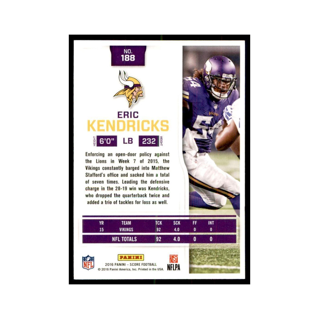 Eric Kendricks 2016 Score #188 Football Cards Football Card NM