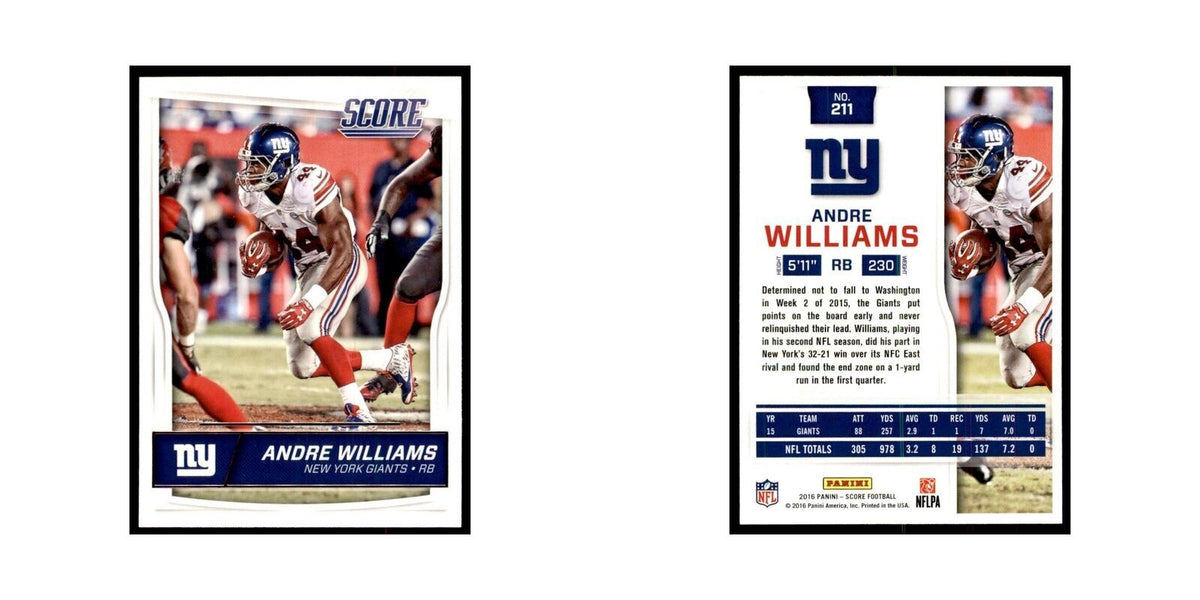 Andre Williams 2016 Score #211 Football Cards Football Card NM