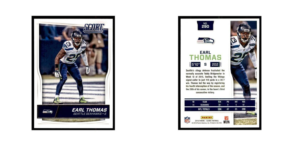 Earl Thomas 2016 Score #290 Football Cards Football Card NM