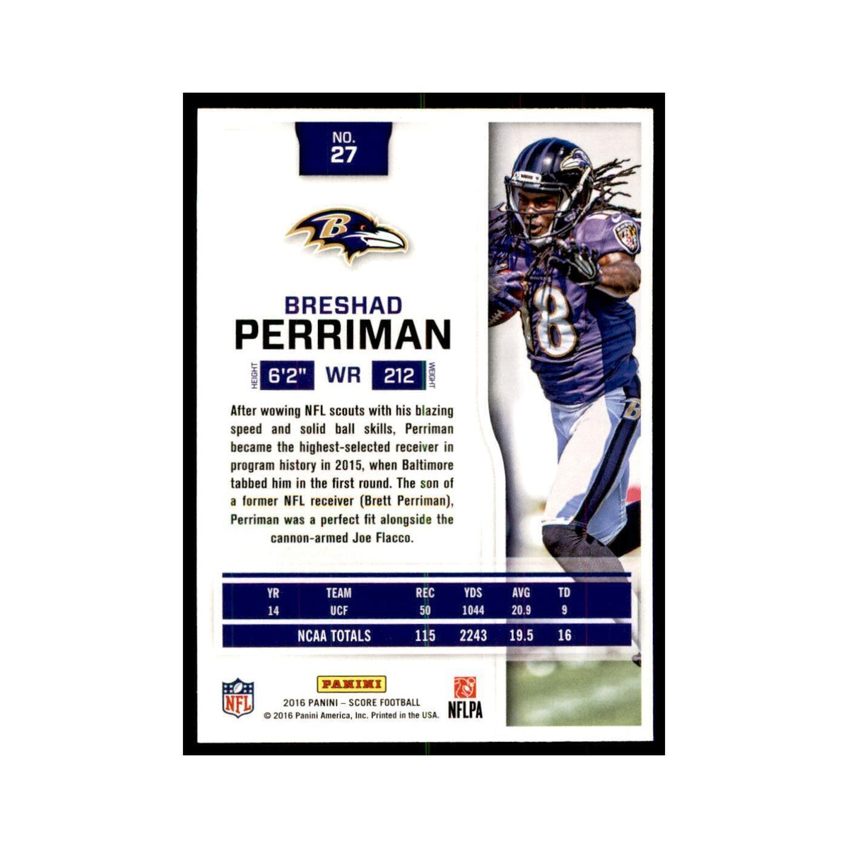 Breshad Perriman 2016 Score #27 Football Cards Football Card NM