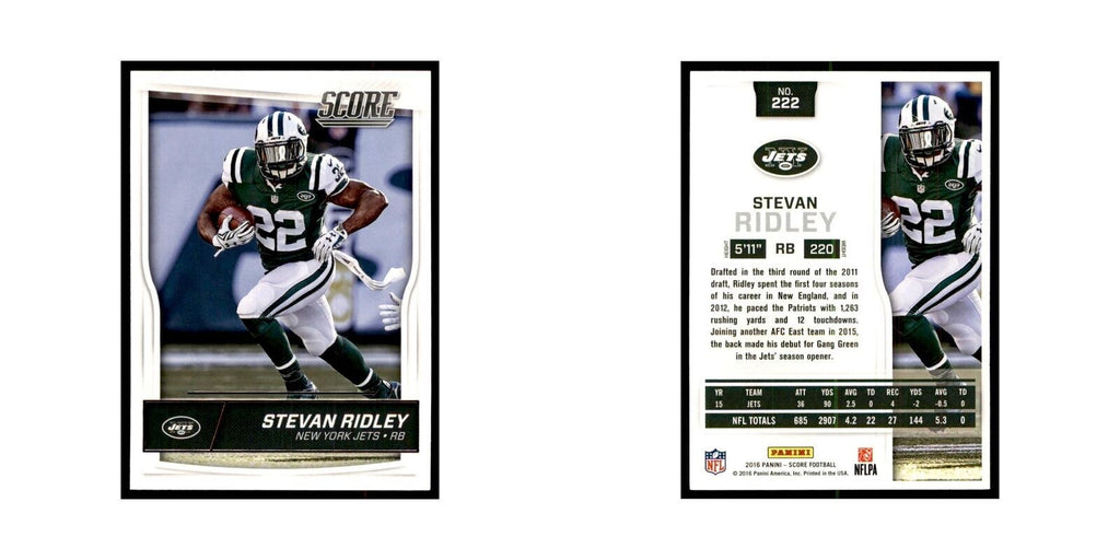 Stevan Ridley 2016 Score #222 Football Cards Football Card NM