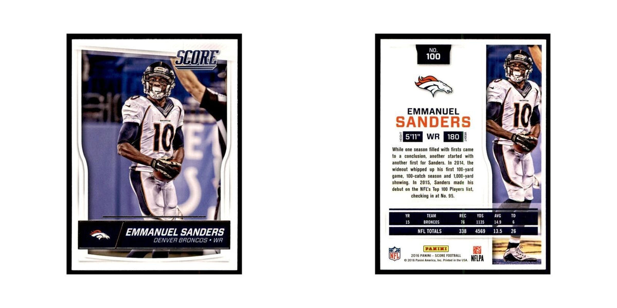 Emmanuel Sanders 2016 Score #100 Football Cards Football Card NM