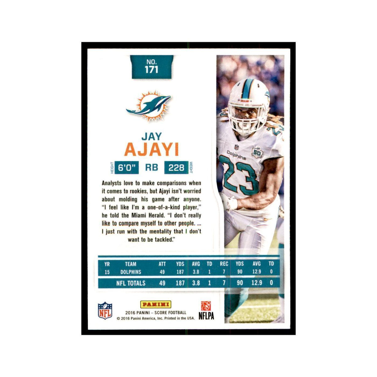 Jay Ajayi 2016 Score #171 Football Cards Football Card NM