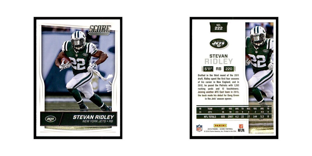 Stevan Ridley 2016 Score #222 Football Cards Football Card NM