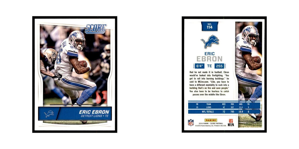 Eric Ebron 2016 Score #114 Football Cards Football Card NM