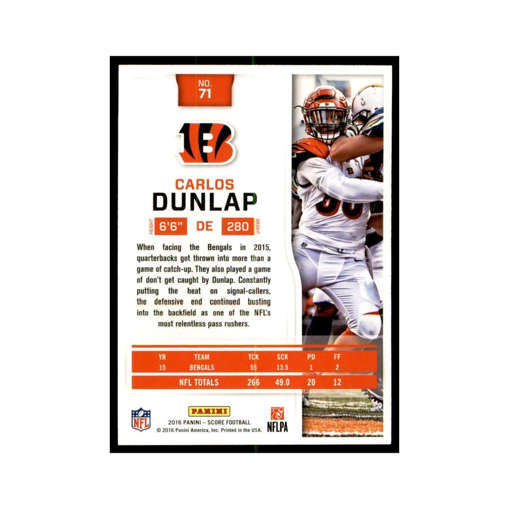 Carlos Dunlap 2016 Score #71 Football Cards Football Card NM