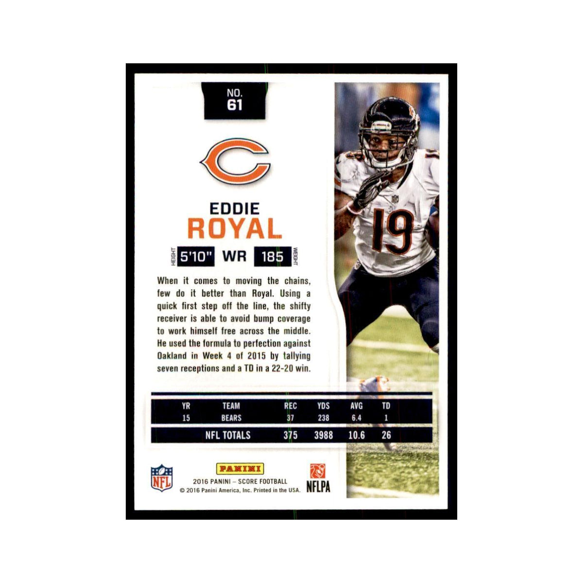 Eddie Royal 2016 Score #61 Football Cards Football Card NM