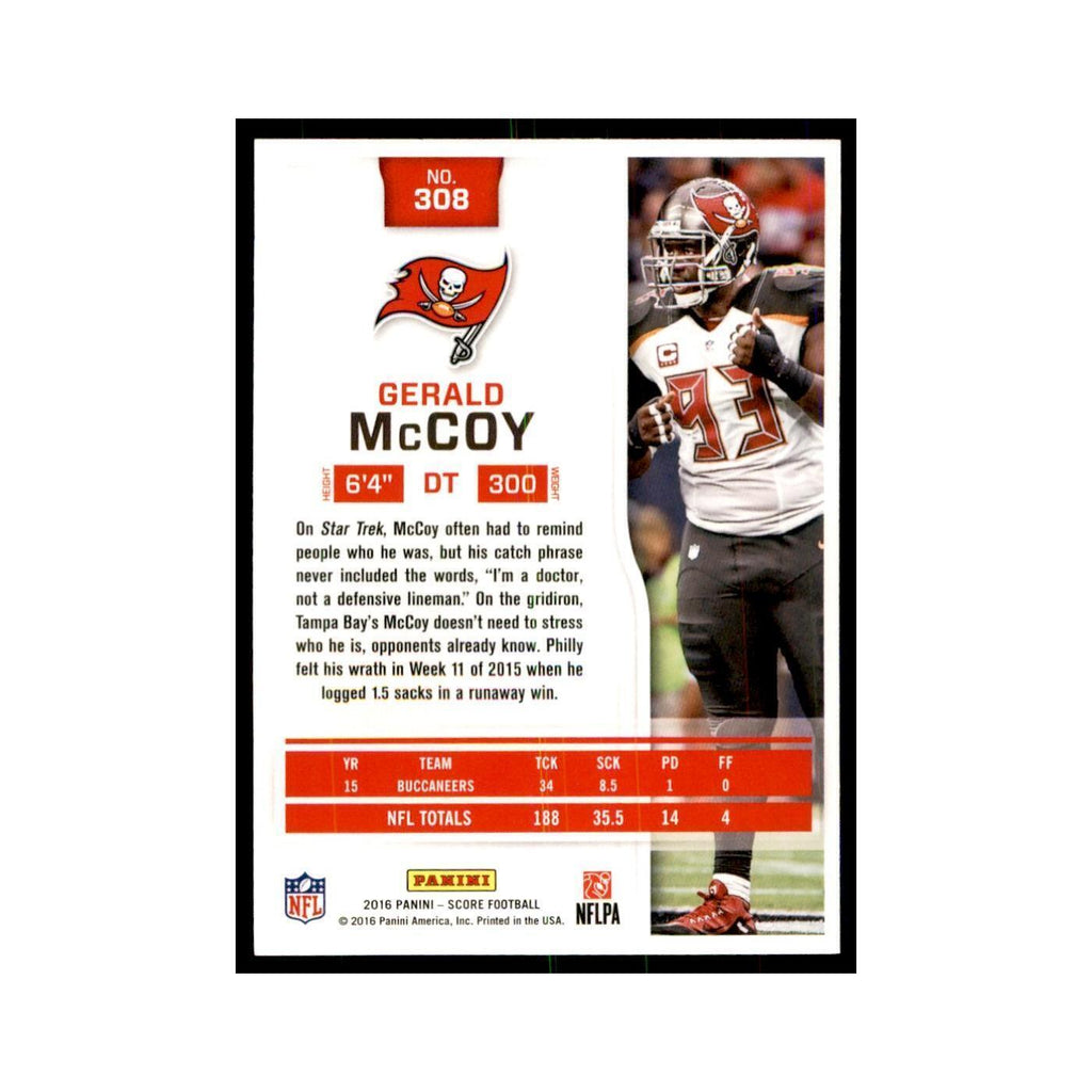 Gerald McCoy 2016 Score #308 Football Cards Football Card NM