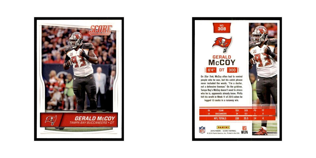 Gerald McCoy 2016 Score #308 Football Cards Football Card NM