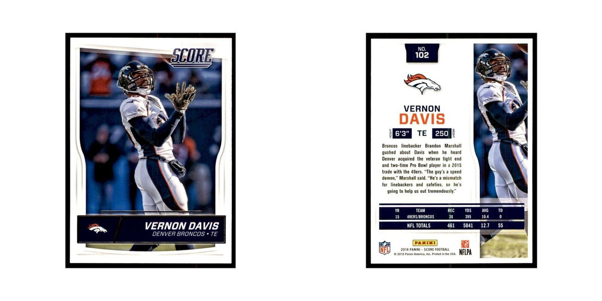 Vernon Davis 2016 Score #102 Football Cards Football Card NM