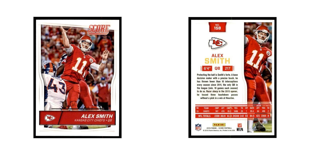 Alex Smith 2016 Score #158 Football Cards Football Card NM