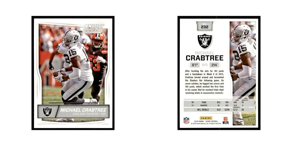 Michael Crabtree 2016 Score #232 Football Cards Football Card NM