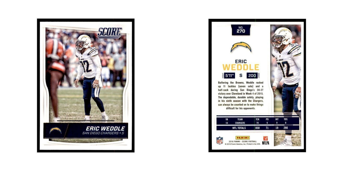 Eric Weddle 2016 Score #270 Football Cards Football Card NM