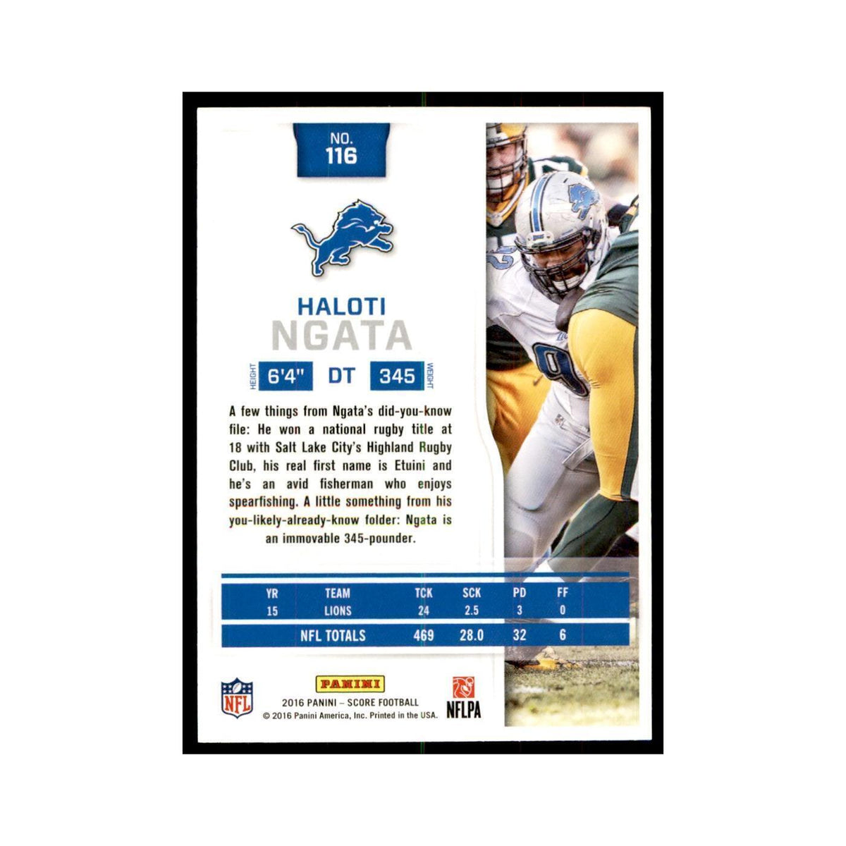 Haloti Ngata 2016 Score #116 Football Cards Football Card NM